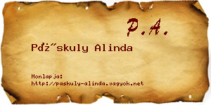 Páskuly Alinda névjegykártya